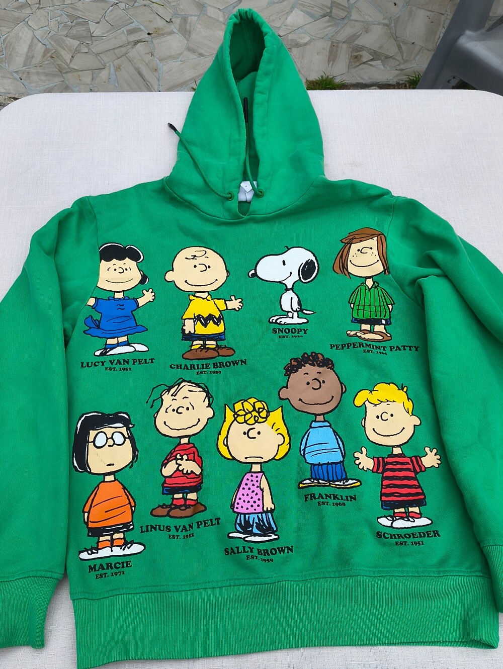 Unisex Green Lacoste x Peanuts Hooded Organic Cotton Pullover Sweatshirt